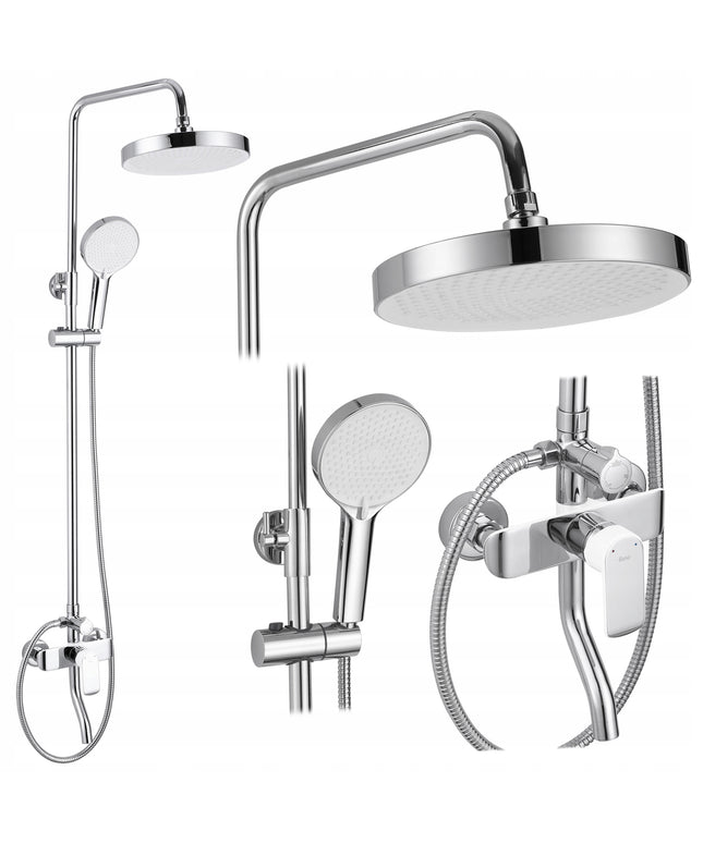 Dušo komplektas REA BLOOM Baltas Chromas WHITE CHROME