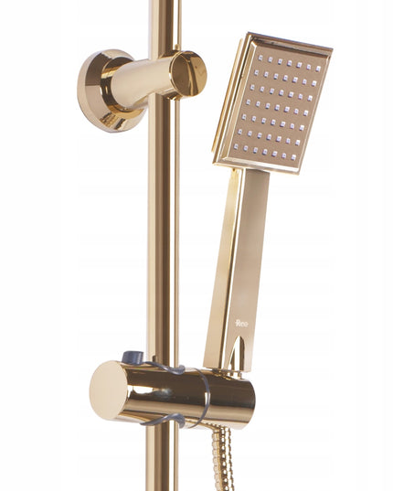 Auksinis Dušo Komplektas su Galvute BLIZGUS REA