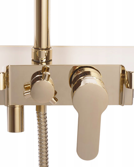 Auksinis Dušo Komplektas su Galvute BLIZGUS REA