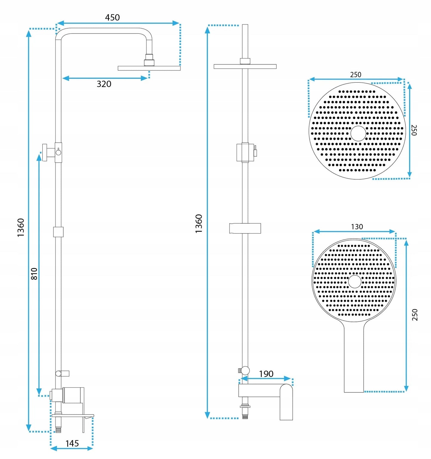 Dušo komplektas su išpilstytuvu REA VENETA CHROM
