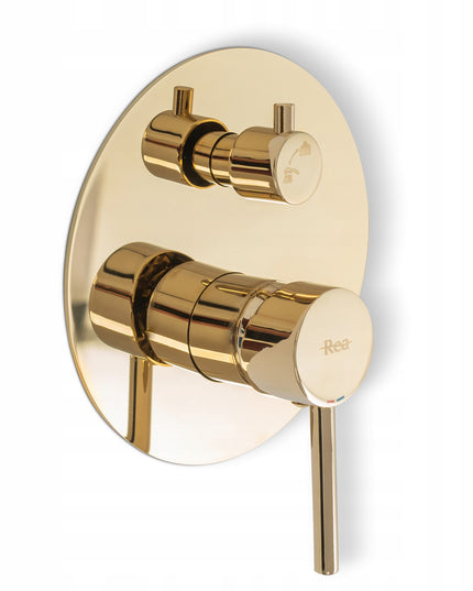 Potinkinis auksinis dušo komplektas su lietaus galvute REA Lungo