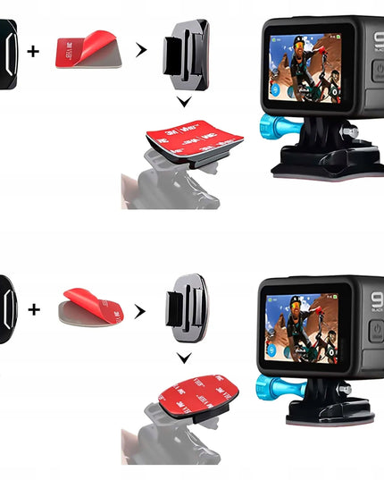Alogy laikiklių, adapterių ir 3M lipnių tvirtinimo elementų rinkinys, skirtas GoPro ir DJI sportinėms kameroms