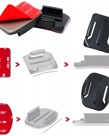 Alogy laikiklių, adapterių ir 3M lipnių tvirtinimo elementų rinkinys, skirtas GoPro ir DJI sportinėms kameroms