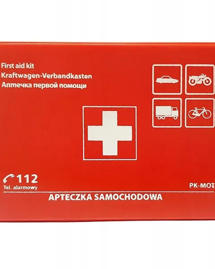 Automobilinis rinkinys: pirmosios pagalbos vaistinėlė ir gesintuvas
