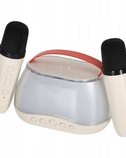 Ikonka KX2860 karaoke rinkinys su „Bluetooth“ garsiakalbiu, LED RGB apšvietimu, 2 mikrofonais ir USB