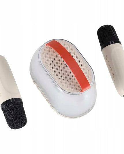 Ikonka KX2860 karaoke rinkinys su „Bluetooth“ garsiakalbiu, LED RGB apšvietimu, 2 mikrofonais ir USB