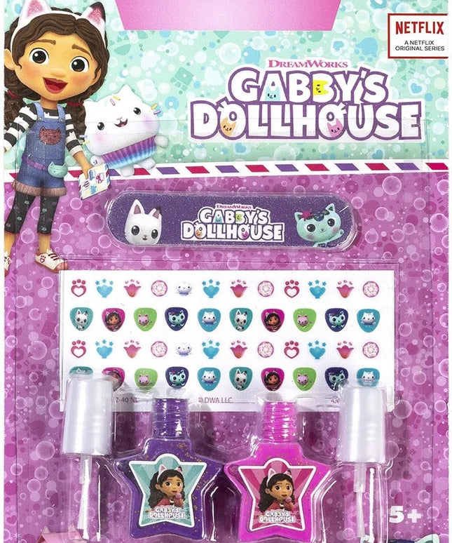 TOTUM nagų dekoravimo rinkinys vaikams „Gabby’s Dollhouse“ – lakai, dildė ir lipdukai