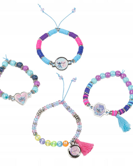 „Stitch“ apyrankių gamybos rinkinys lagaminėlyje 2 viename su puodeliu dekoruoti