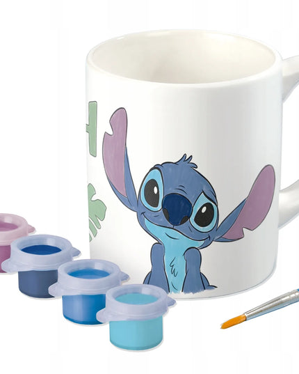„Stitch“ apyrankių gamybos rinkinys lagaminėlyje 2 viename su puodeliu dekoruoti