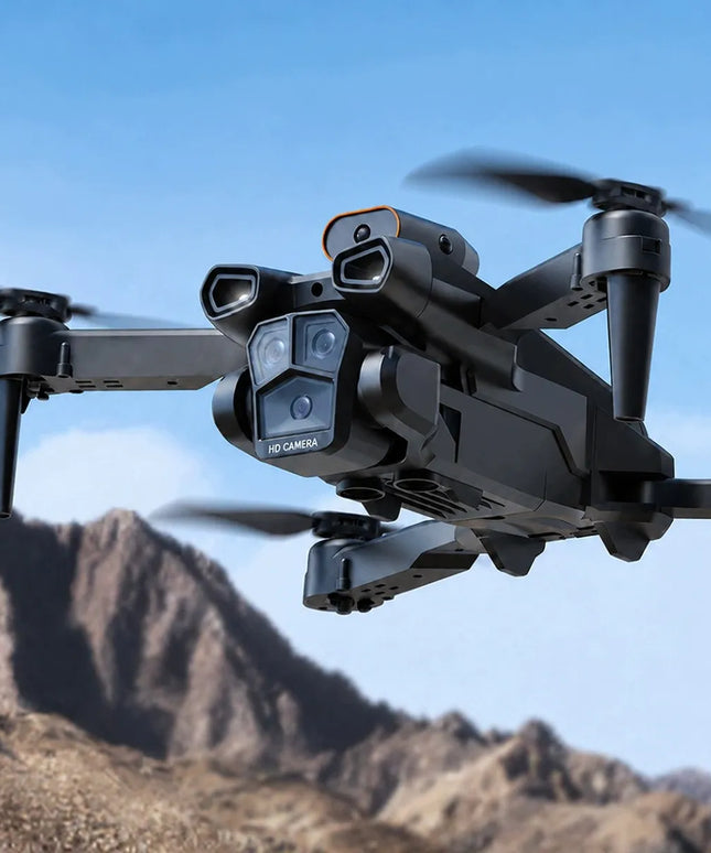 Dronų rinkinys 4K: kamera, nuotolinio valdymo pultas, 3 akumuliatoriai, atsarginiai propeleriai ir dėklas