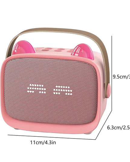 „Xtech“ rožinis vaikų karaoke rinkinys su 2 mikrofonais, „Bluetooth“, RGB, AUX ir USB Type-C