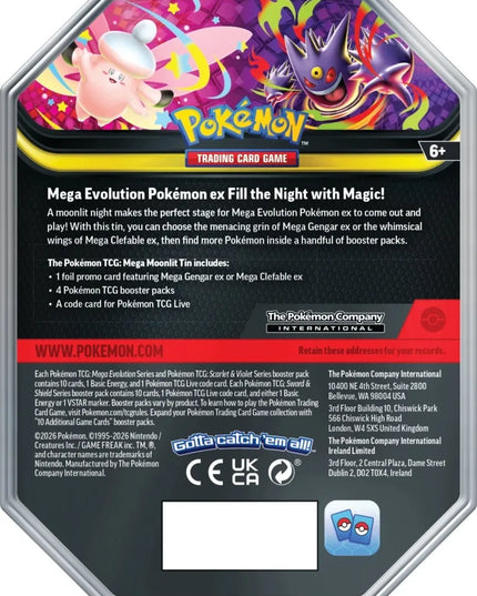 Pokémon TCG kortų rinkinys: Q2 Summer Tin A Mega Moonlit – Mega Gengar EX