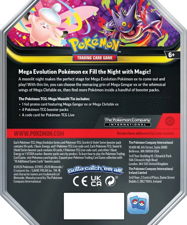 Pokémon TCG kortų rinkinys: Q2 Summer Tin A Mega Moonlit – Mega Gengar EX
