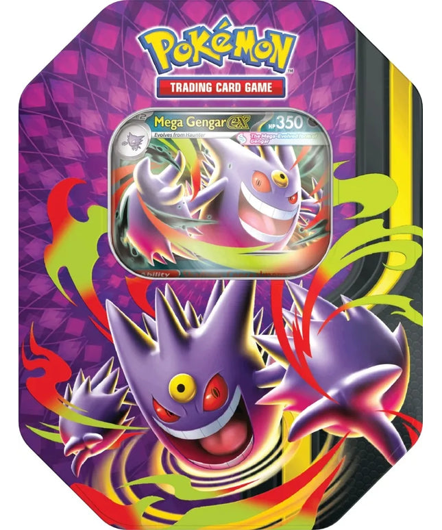 Pokémon TCG kortų rinkinys: Q2 Summer Tin A Mega Moonlit – Mega Gengar EX