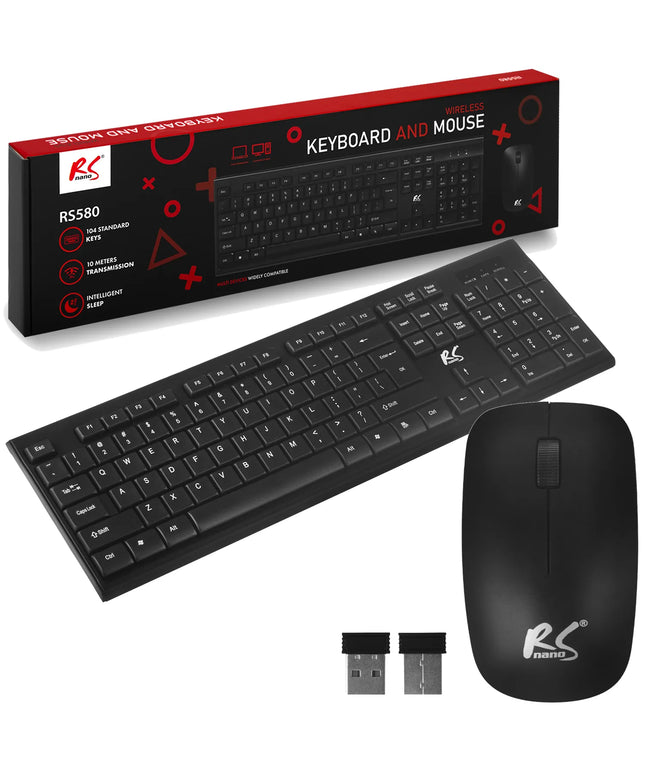 Belaidė klaviatūros ir pelės rinkinys NanoRS 1200 DPI