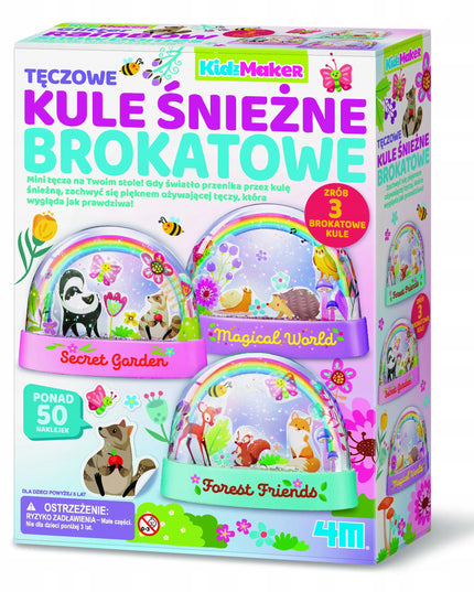4M KidzMaker kūrybinis rinkinys – 3 blizgučių ir vaivorykščių gaubliai, nuo 5 metų