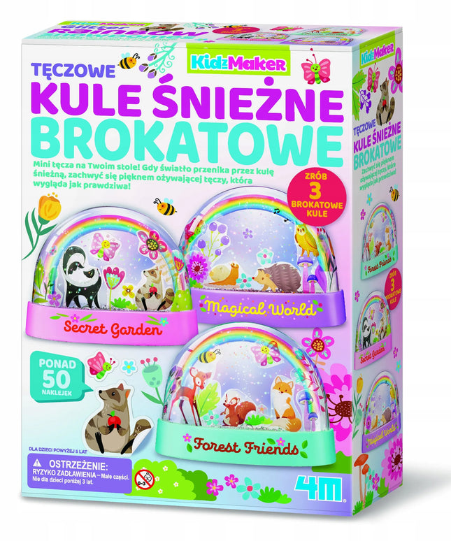 4M KidzMaker kūrybinis rinkinys – 3 blizgučių ir vaivorykščių gaubliai, nuo 5 metų
