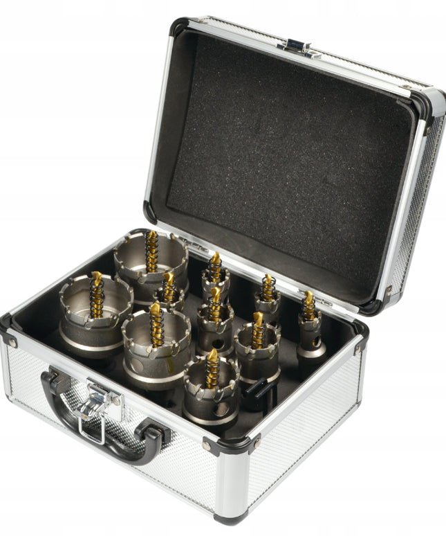 Smart Tools karbidinių skylamušių rinkinys metalui, 10 dalių, 16–53 mm, BLACK