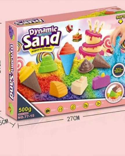 Kinetinio smėlio rinkinys „Ledai ir desertai“ su formelėmis, 500 g