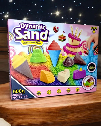 Kinetinio smėlio rinkinys „Ledai ir desertai“ su formelėmis, 500 g