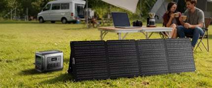 Nešiojamosios energijos stotelės Allpowers R600 rinkinys + 200 W saulės modulis