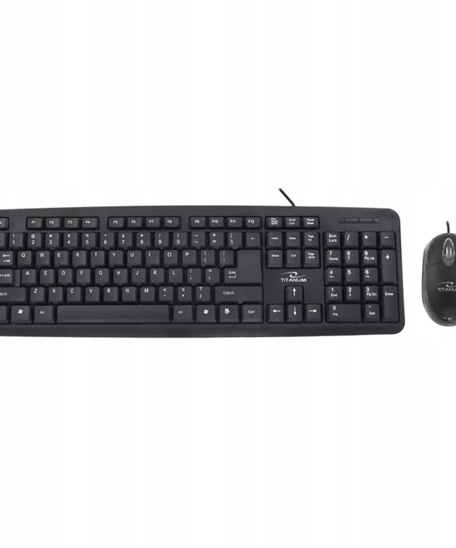 Laidinis kompiuterio rinkinys Titanum TK106: klaviatūra ir pelė, USB, juoda