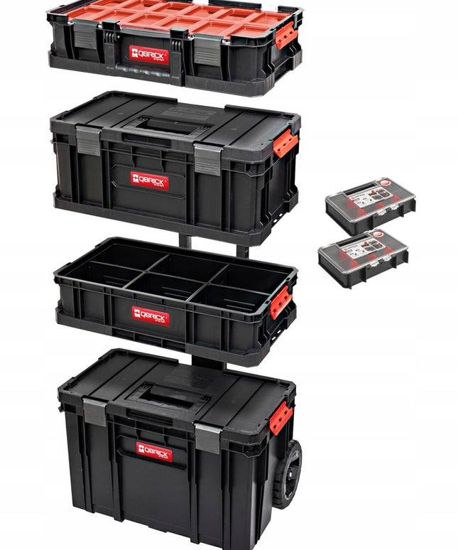 Įrankių dėžių rinkinys su ratukais Qbrick System TWO SET 6w1