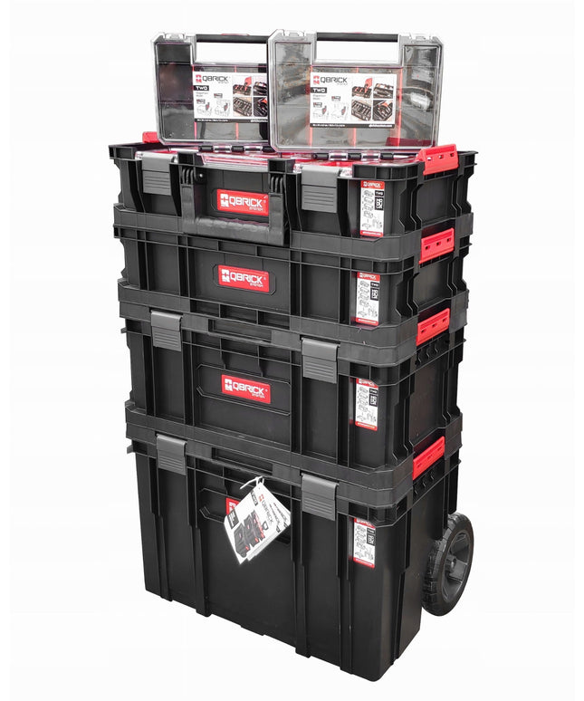 Įrankių dėžių rinkinys su ratukais Qbrick System TWO SET 6w1