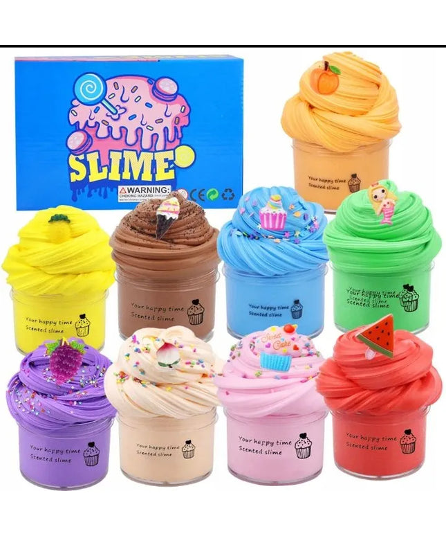 9 spalvų slime rinkinys | minkšta, kvapni masė vaikams, CE, EN 71