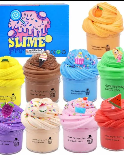 9 spalvų slime rinkinys | minkšta, kvapni masė vaikams, CE, EN 71