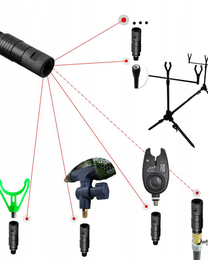 Rinkinys su stiebais ir greitoji jungtimi 3 x stiebas 54-95 cm 3 x greitoji jungtis