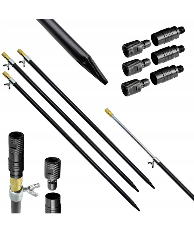 Rinkinys su stiebais ir greitoji jungtimi 3 x stiebas 54-95 cm 3 x greitoji jungtis