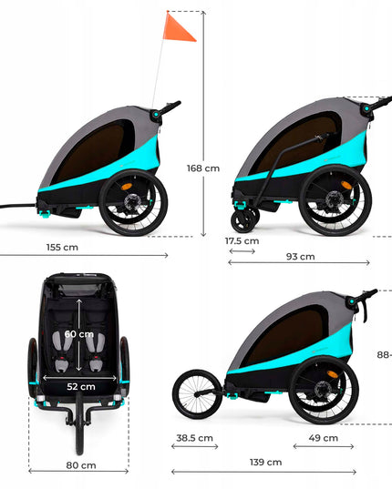 Kinderkraft Sportinis vežimėlis aktyviems / Dviratininko priekaba NAVA