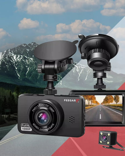 Automobilinis videoregistratorius Feegar Patrol su atbulinės eigos kamera, HDR ir Sony sensoriumi
