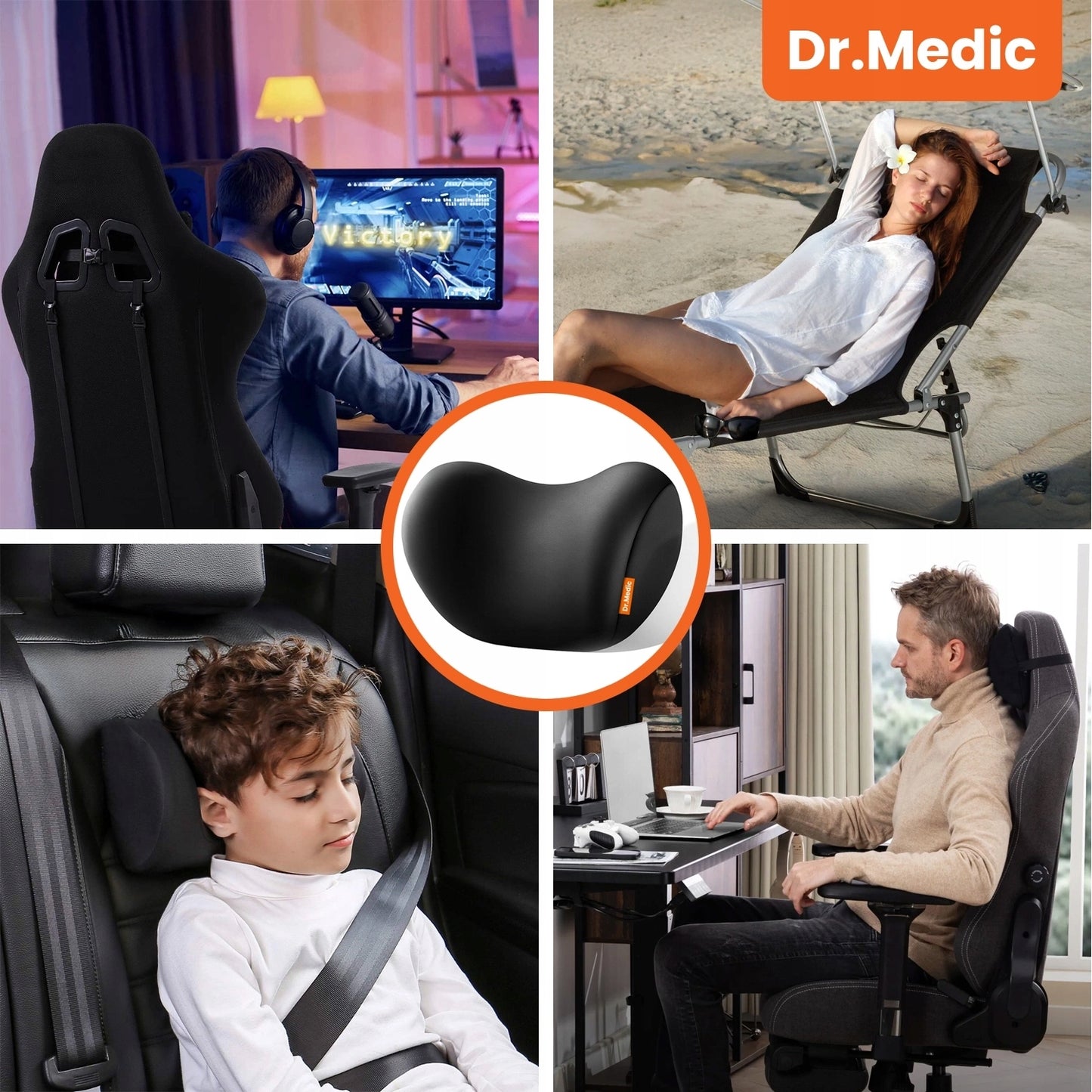 Pagalvėlė automobiliui, biurui, kaklui, galvai ant sėdynės, atlošo DR.MEDIC