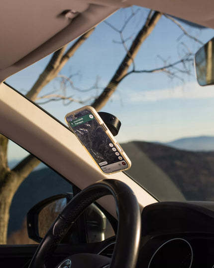 Spacecase automatinis magnetinis automobilinis telefono laikiklis su siurbtuku, skirtas MagSafe, juodas