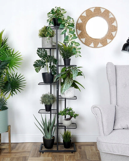 8 pakopų metalinis gėlių stovas vazonams, augalams, gėlytėms