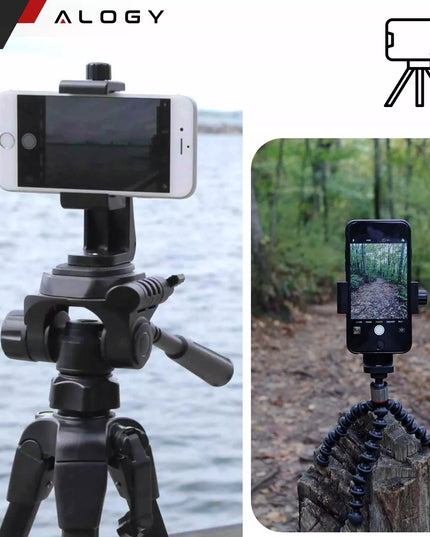 Universalus telefono laikiklis adapteris trikojui 1/4 colio, 360 laipsnių sukamas, juodas