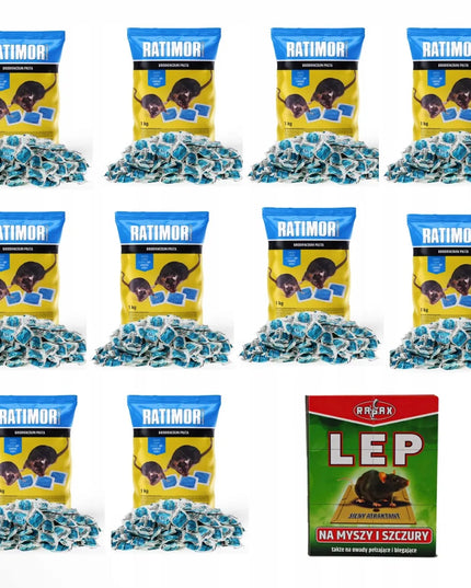 „RATIMOR“ rodenticidas pelėms ir žiurkėms, raudoni vaško blokeliai, bromadiolonas, 3 kg