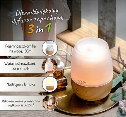 AD 7967 ultragarsinis kvapų difuzorius 3 viename, drėkintuvas, aromaterapija