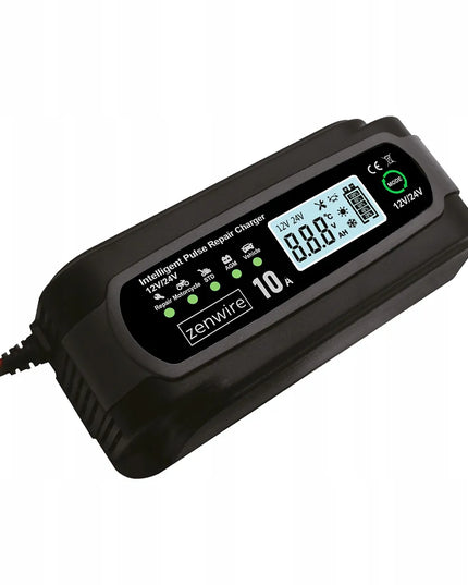 „Zenwire“ 12 V / 24 V, 10 A automobilio akumuliatorių įkroviklis su atkūrimo funkcija