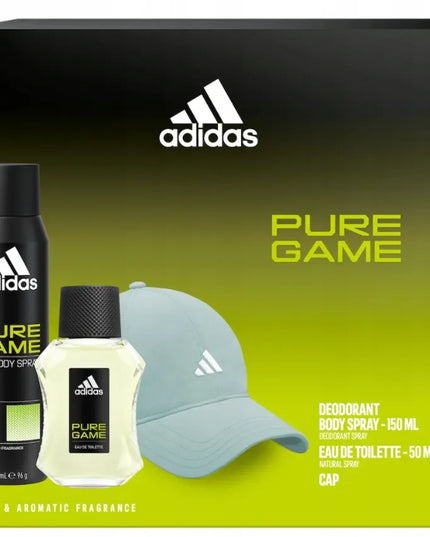 Adidas Pure Game EDT 50 ml + dezodorantas 150 ml + beisbolo kepuraitė vyriškas rinkinys