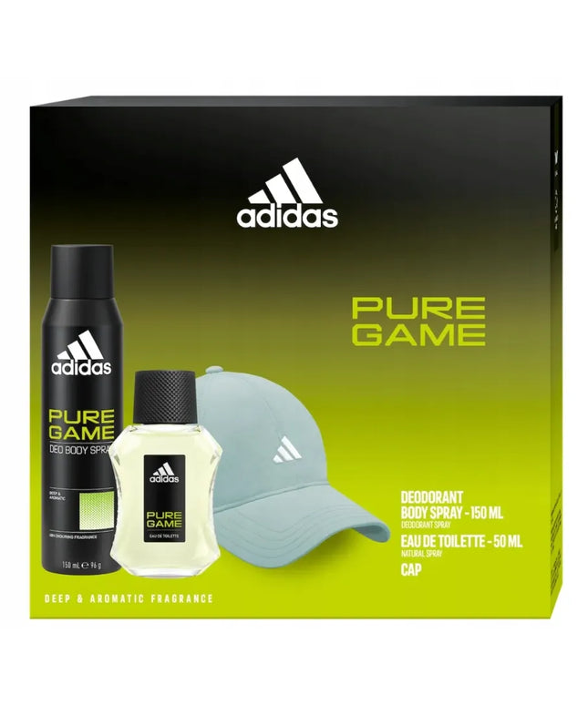 Adidas Pure Game EDT 50 ml + dezodorantas 150 ml + beisbolo kepuraitė vyriškas rinkinys