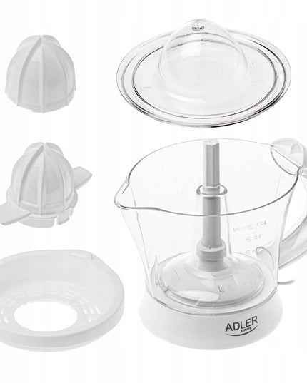 Adler AD 4014 elektrinė citrusinių vaisių spaustuvė, 60W, 1L, minkštimo kontrolė