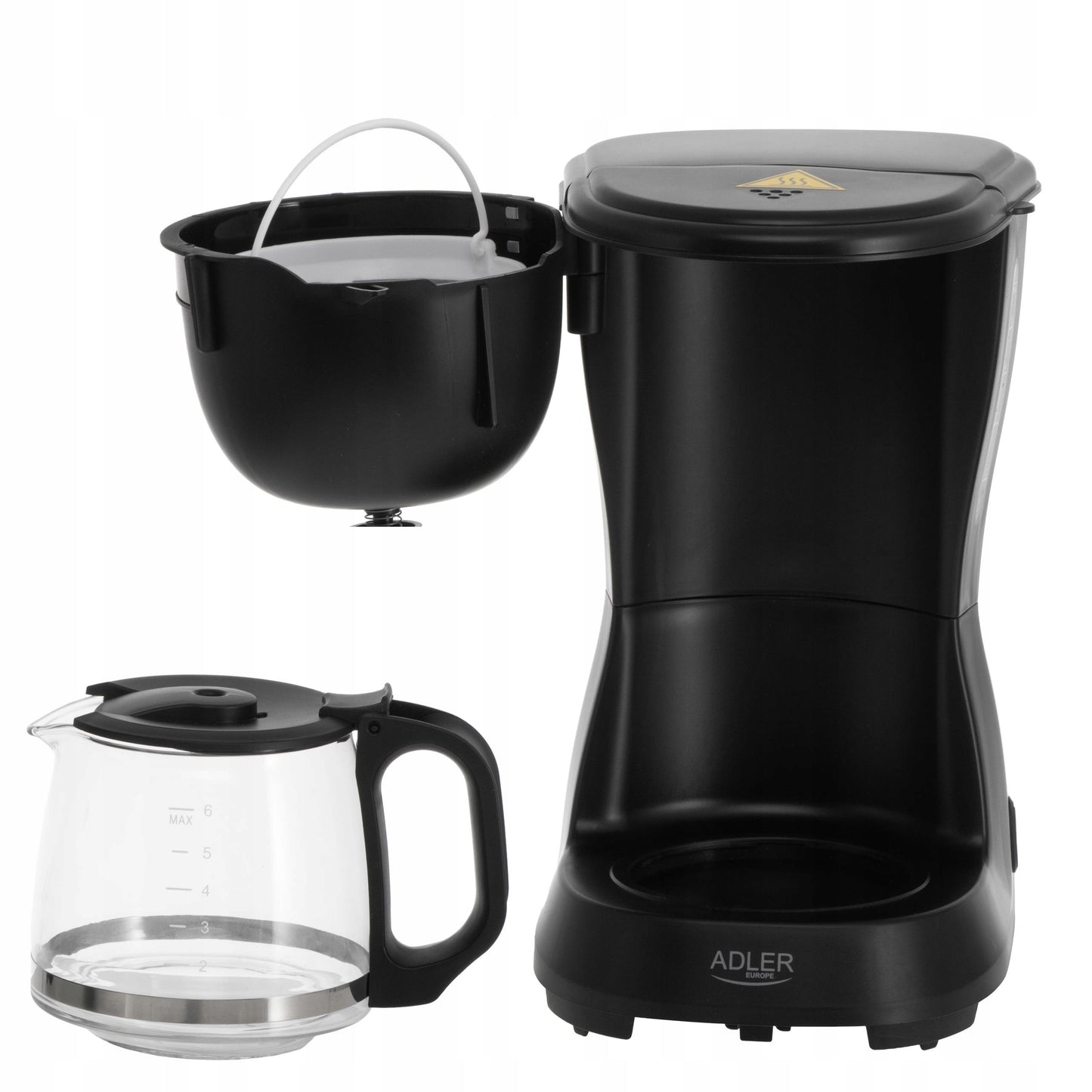 Adler AD 4381b lašinis kavos aparatas 0,6L – kompaktiškas, 600W, su anti-drip sistema ir 40 min. šilumos palaikymu