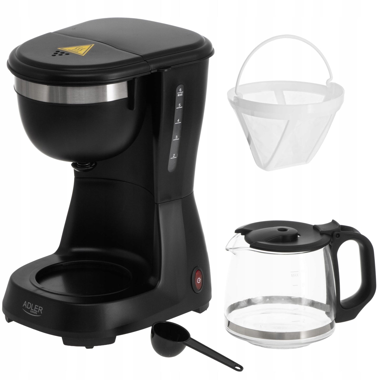 Adler AD 4381b lašinis kavos aparatas 0,6L – kompaktiškas, 600W, su anti-drip sistema ir 40 min. šilumos palaikymu