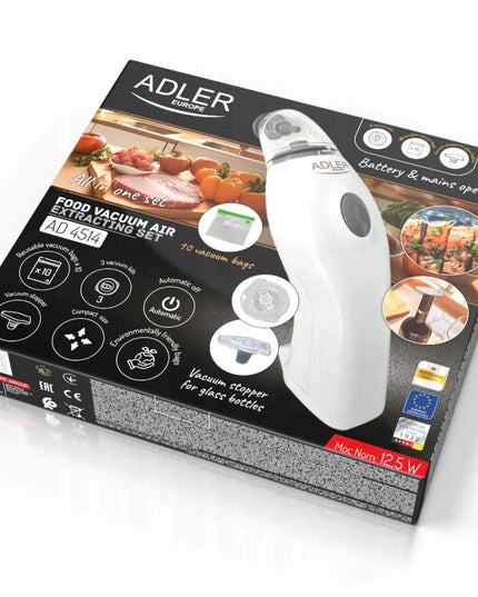 Adler AD 4514 vakuuminis siurblys + vakuuminio pakavimo rinkinys su maišeliais