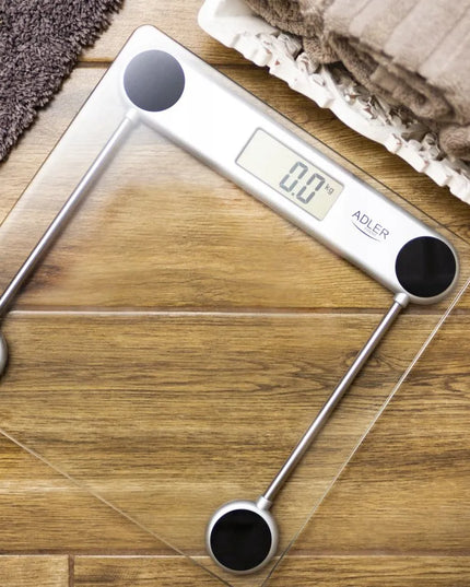 Adler AD 8121 tiksli elektroninė stiklinė vonios svarstyklė iki 150kg LCD