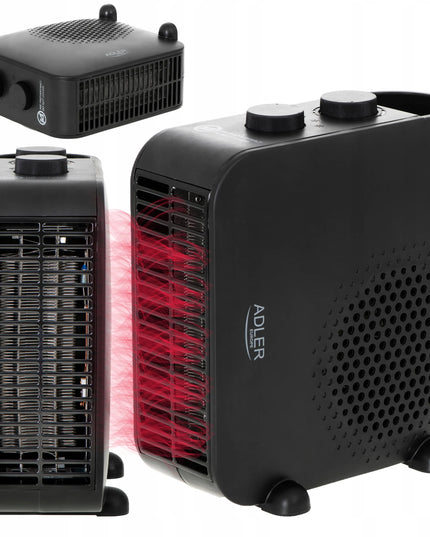 Adler elektrinis ventiliatorinis šildytuvas 2000W 7725B juodas