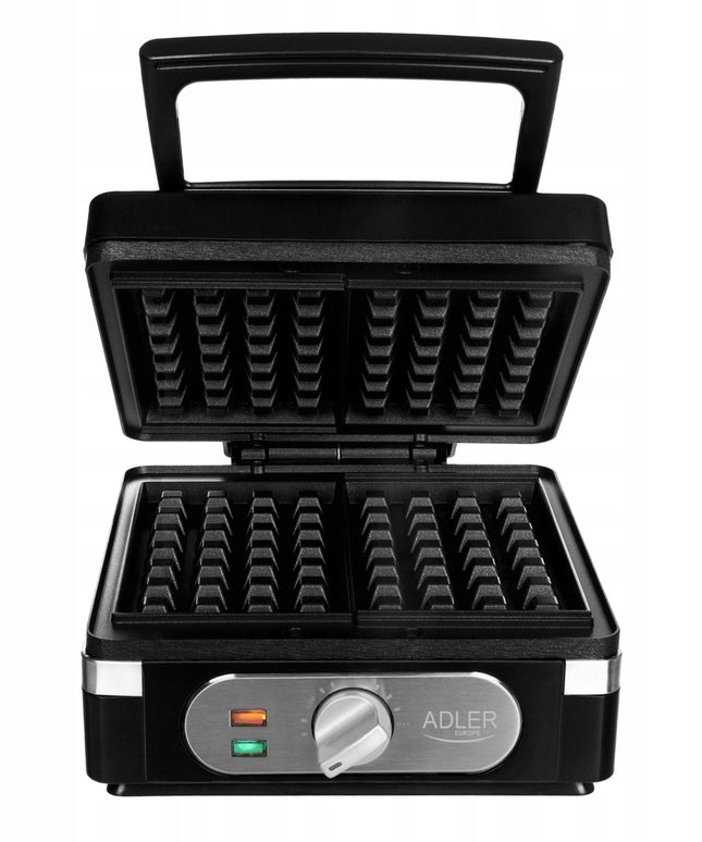 Adler AD 3056 galinga vaflinė 2000W – 2 dideli traškūs vafliai su nelimpančia danga ir temperatūros reguliavimu